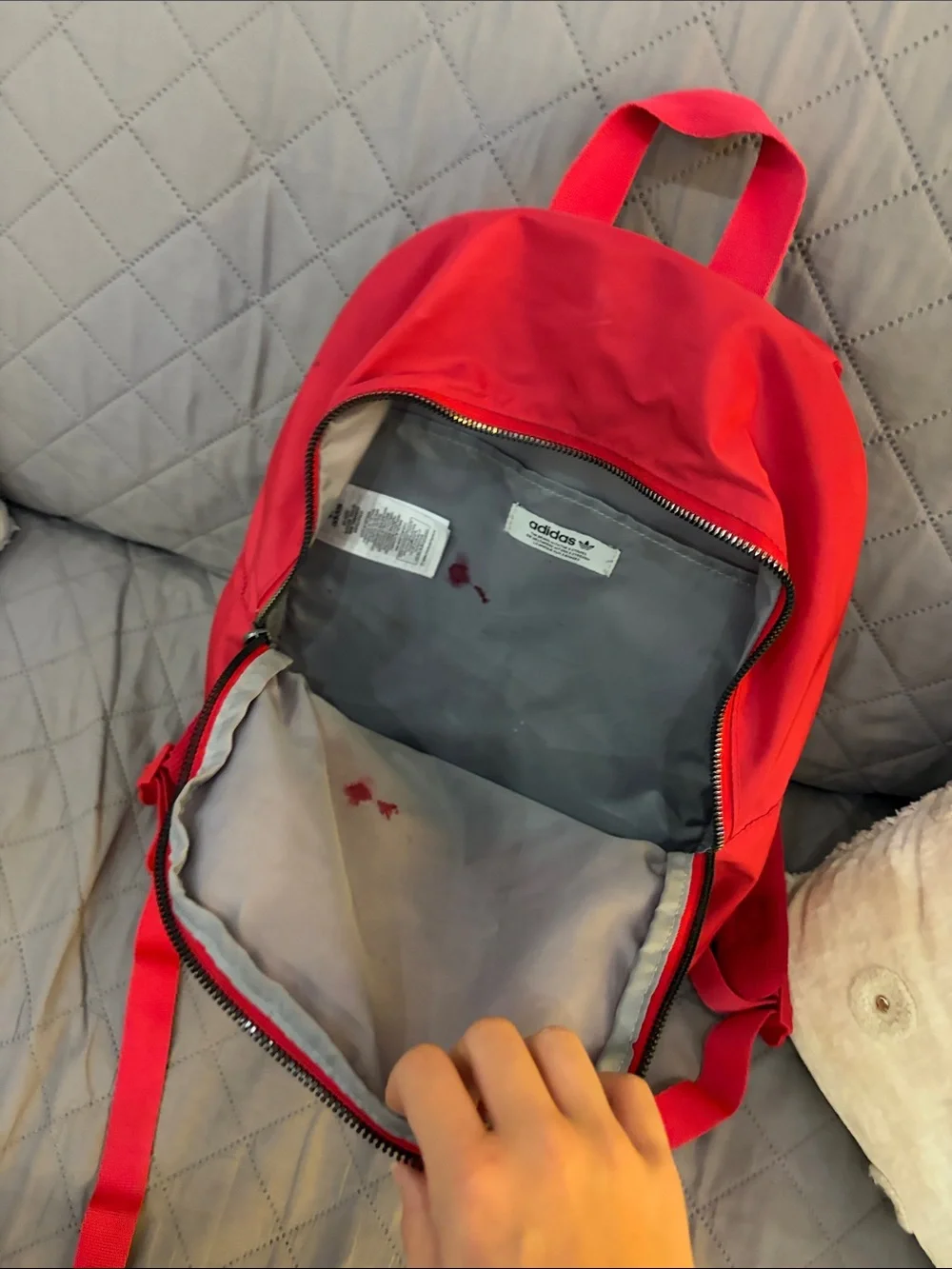 adidas Red Trefoil Nylon Backpack for Women